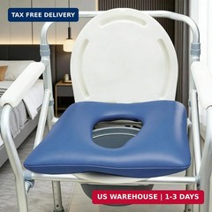 Padded Toilet Seat Riser Adds 3.15 Cotton Core, Waterproof PU Leather Cushion fo
