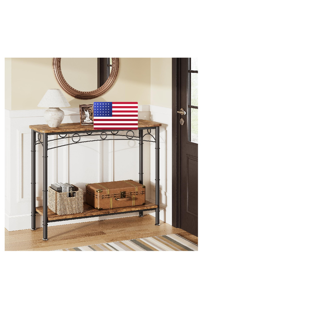 Idealhouse 2024 Console Sofa Storage 2 Tier Entryway Mdf And Metal Elegant