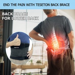 Back Brace for Men and Women Lower Back, Lumbar Support Belt Large, Black