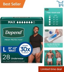 Adult Diapers Men Large Grey 28Count Disposable Incontinence Underwear