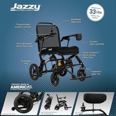 Pride Mobility Jazzy Ultra Light Power Chair 10AH, 300lbs Capacity – Used