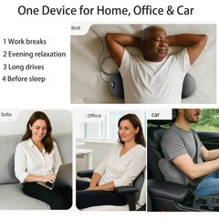 Triple Fusion Back Massager with Heat, Vibration and Gentle Stretch, USB Powe…
