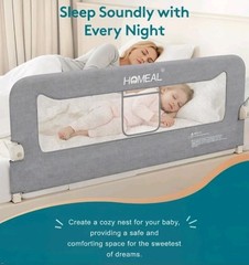 HOMEAL Bed Rail for Toddlers, 59in Swing Down Baby Bed Rail Guard, Toddler WHITE