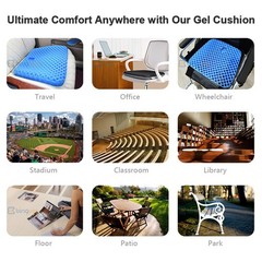 Gel Seat Cushion 1.8 Inch Thick Seating Pad Orthopedic Chair Pressure Relief