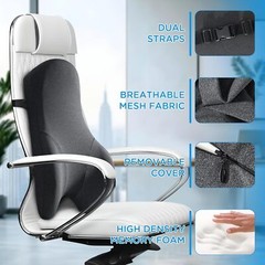 Memory Foam Lumbar Support Pillow for Car, Full Back Support Pain Relief Cushion