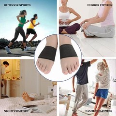Copper Arch Support Sleeves (4PCS), Plantar Fasciitis Braces One Size, Black