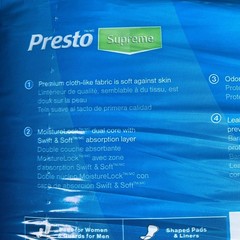 Presto Supreme Classic Incontinence Underwear XL 58-68in 14ct Moderate to Heavy