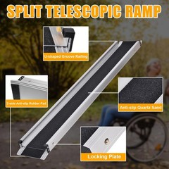4/6/8 FT Telescopic Aluminum Alloy Wheelchair Ramp Mobility Ramp 660lbs Non-Slip