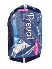 Prevail Daily Pads for Bladder Leaks 20 Count Package MAXSORB GEL TECHNOLOGY