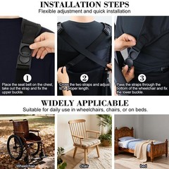 Wheelchair Harness for Adults – Secure Seat Belt and Torso Support Vest for E…