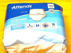PACK of (18) ATTENDS AP0730 DISPOSABLE UNDERWEAR SIZE LARGE 44″-58″