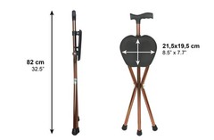 Pepe Mobility Folding Cane Seat 32.5 Height Walking Cane Seat For Travel Men