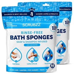 Disposable Bath Wipes 50 Count Rinse Free Shower Wipes for Body Travel Elderly