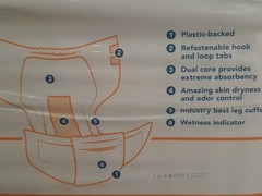 1 single sample XP5000 Beyond Overnight Plastic backed adult diaper