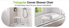 Space-Saving Triangular Shower Chair for Inside Shower, FSA/HSA Eligible 400 lbs
