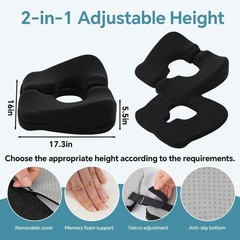 Adjustable Bed Sore Cushions for Butt, 2-Layer Memory Foam Bedsore Pressure R…