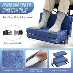 🦽 ⭐ Novabright Adjustable Wheelchair Footrest Cushion Leg Support Set Blue