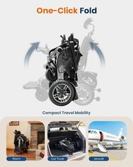 Folding Electric Wheelchairs 380lbs Reclining Motorized 15Miles Distance Adults