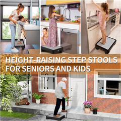 One Step Stools for Adults, Portable Safety Step Platform for Seniors Small Plas