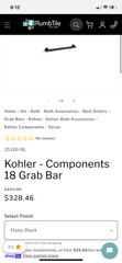 KOHLER Components 18 in. Grab Bar in Matte Black