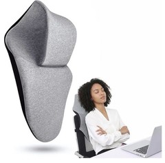 Ergonomic Back Support Cushion for Office Chair Head & Neck Support, Gray/ 97