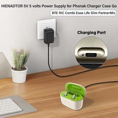 5V Hearing Aid Charger Compatible with Phonak Case Power Cord AC Adapter