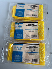 3 Pairs Yellow 2XL ASP Non-Skid Double Tread Patient Slipper Socks ADULT 3 PACK