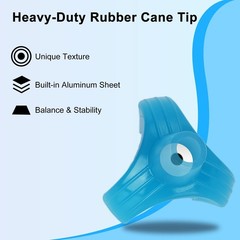 Tripod Walking Cane Tip, Glow in The Dark, Non-Slip Rubber Base, Fits Most 3/…