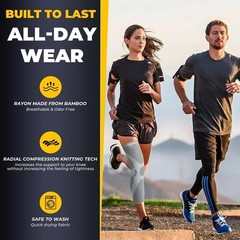 Knee & Leg Support Brace in Gray – Breathable Design for Left/Right Leg, Size S