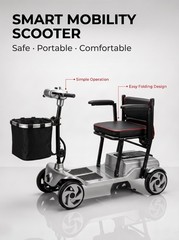 Lightweight Mobility Scooters for Seniors Removable Battery & Quick Fold Design
