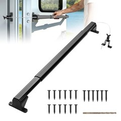 2-in-1 Aluminum RV Screen Door Handle Grab Bar with Auto Closer, Adjustable 21