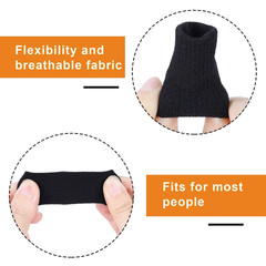 10 Pcs Black Finger Sleeves, Breathable Finger Brace, Compression Support for Ar