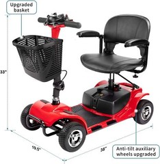 2024 4 Wheels Mobility Scooter Electric Powered Wheelchair Device for Adult Home