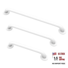 Grab Bar Bundle for ADA Compliance Stainless Steel 1.5″ Diameter 3-Piece White