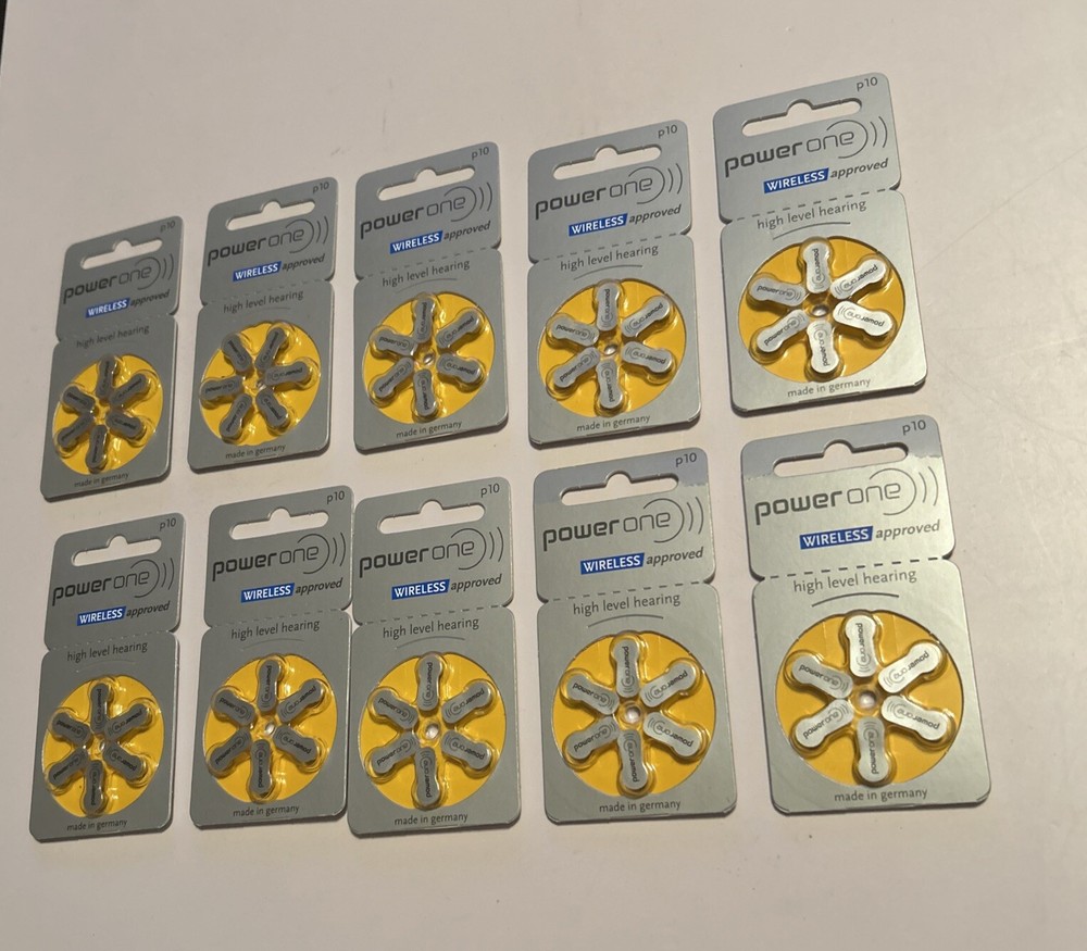 Power One P10 Hearing Aid Battery, 60 Pieces Made in Germany Exp. 09/24 NEW