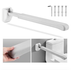 Flip up Grab Bar 29.5IN Toilet Grab Bar Folding Handicap Bars Non-Skid Anti-Knoc