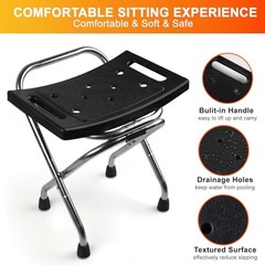Folding Shower Seat, Stainless Eligible Shower Chair for Inside Shower, 400lbs
