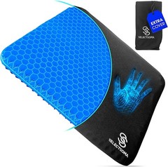 Double-Thick Gel Seat Cushion for Pressure Relief Office Car Travel Blue 16.5…