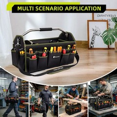 20in Foldable Open Top Tool Bags For Men Heavy Duty, Tool Carrier hard With H…