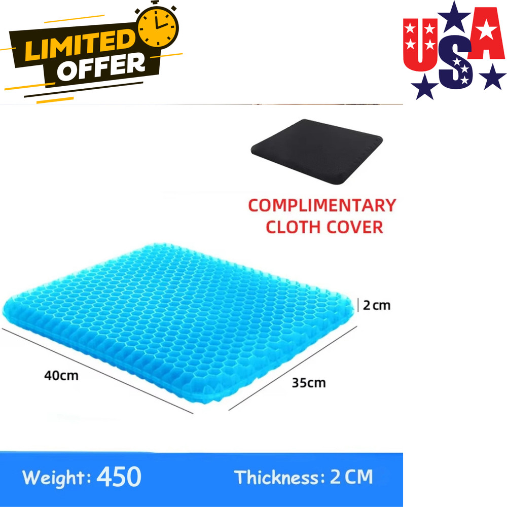 Car Gel Seat Cushion Breathable Cool Cooling Pad Pain Pressure 2 cm
