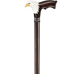 Asterom Hand-Painted Wooden Carved Walking Cane For Men – Bald Eagle – Unique