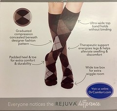 Dr. Comfort Rejuva Argyle Pattern Socks 15-20 20-30 mmHg Calf/Knee COLORS UNISEX