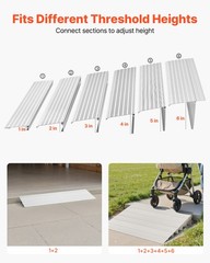 VEVOR Door Threshold Ramp 6 in Rise Threshold Ramp for Wheelchair Rated 800 lbs
