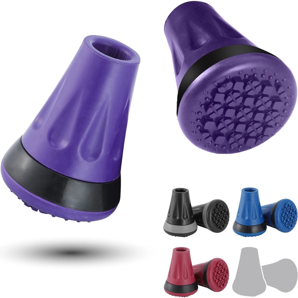 Rehand Cane Tips, Purple All Terrain Tip for 0.75 Inch (Pack of 2),