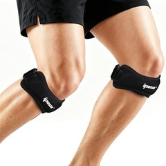 IPOW Patella Tendon Knee Strap 2 Pack Pain Relief & One Size, Black