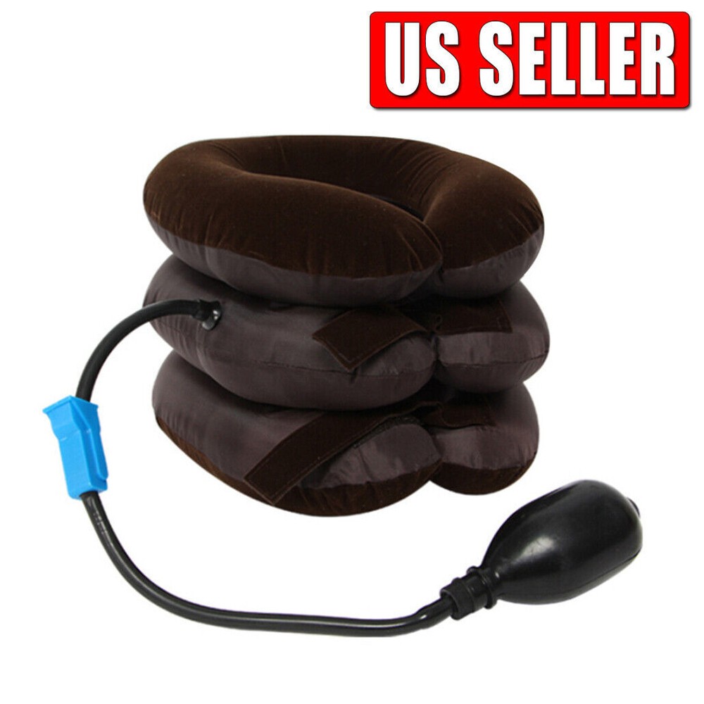Cervical Neck Traction Device Inflatable & Adjustable Neck Stretcher Neck