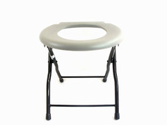 Folding Commode Toilet Chair Steel Portable Camping Seat, 250 Pounds Capacity