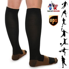 (4 Pairs) Socks Miracle Support Compression Calf Men’s Women’s 20-30mmHg Copper