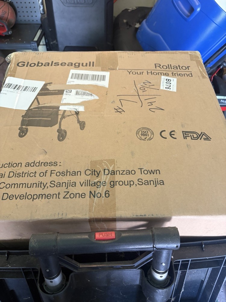 New Globalseagull Rollator Walker w/ Seat Storage Bag Foldable Mobility Aid