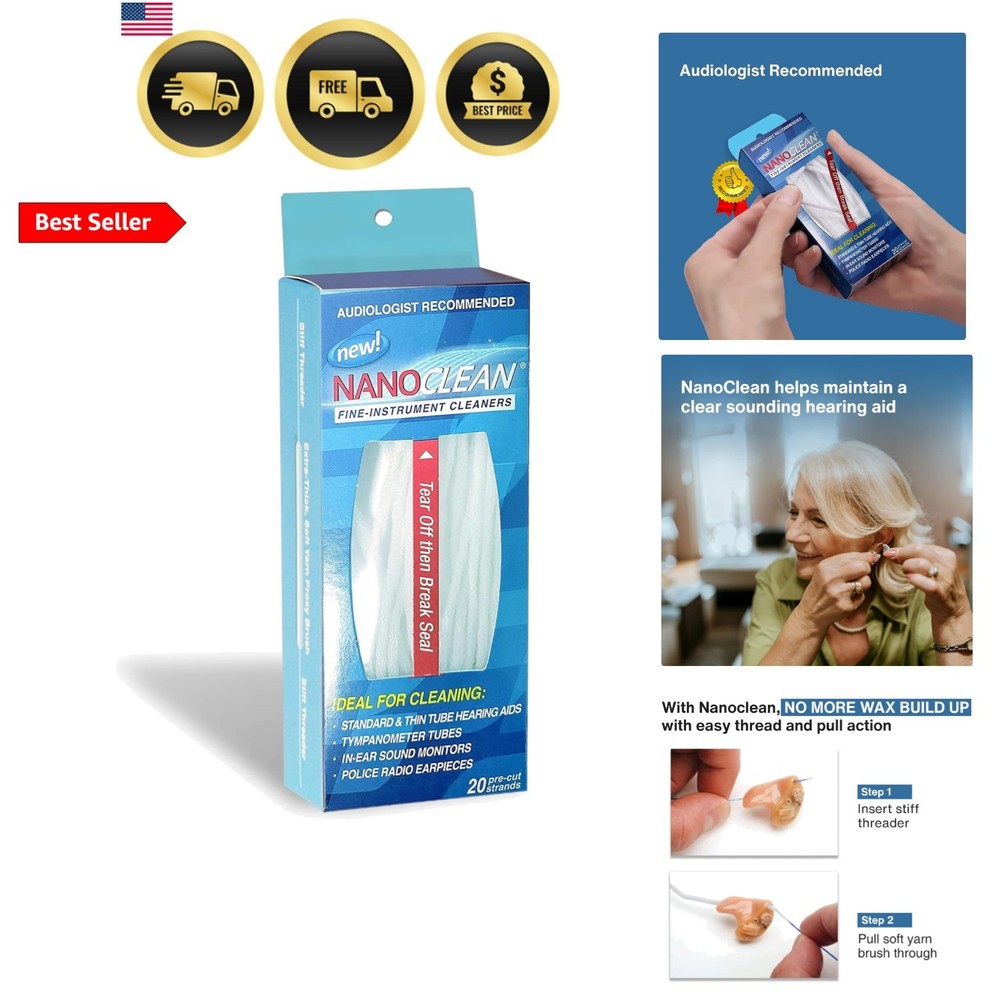All-in-1 Hearing Aid Cleaning Kit – 1 Pack of 20 Ready-to-Use Strands – Gentl…
